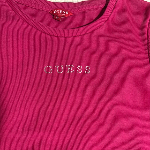 Guess Fuchsia Ribbed Top - Picture 3 of 5